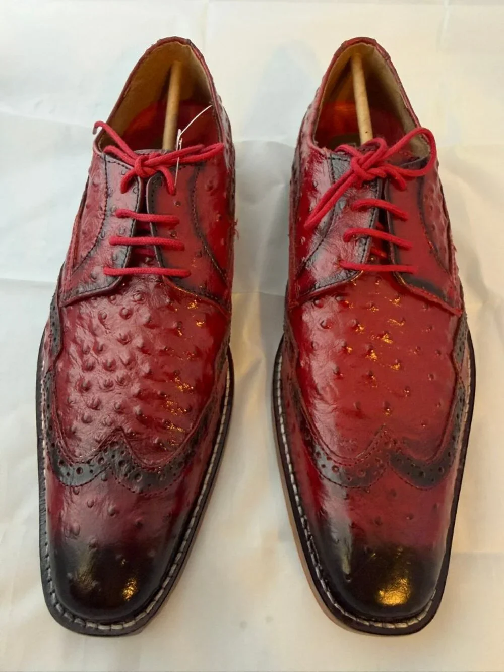 Stacy Adams  Men's Gennaro Wingtip Oxford - Red Leather Size 8M US   NIB